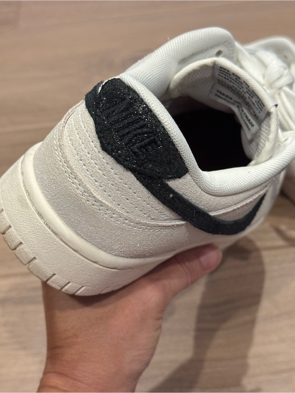 Women’s Nike White Shimmer Dunk - Picture 6 of 8
